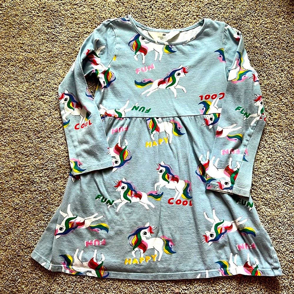 H&M Girls unicorn dress